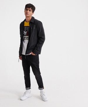 Superdry Crafted Print Colour Block Férfi Pólók Sárga/Fekete/Fehér | DKXHQ0317